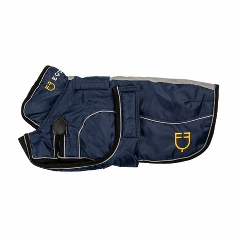 DOG COAT WITH REFLECTIVE PIPING EQUESTRO kleur NAVY